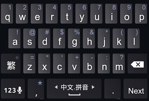 Traditional Chinese shift key
